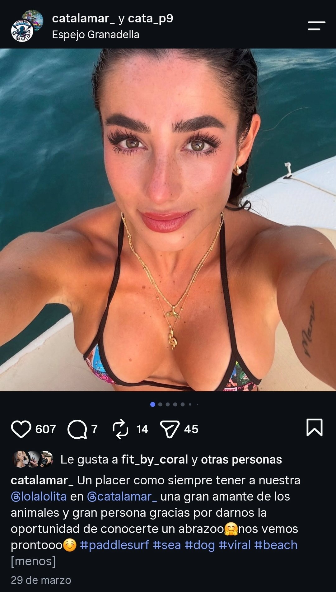 Lola Lolita durante su visita a Catalamar
